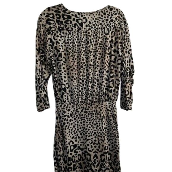 Zara Dress Women's Size XS 3/4 Sleeve Leopard Print Mini Wrap Front - Picture 2 of 9